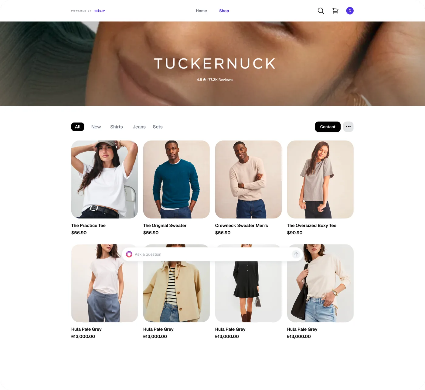 Stur online store preview